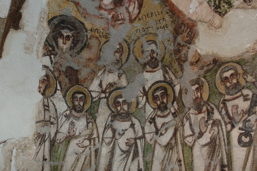 Detail of apse painting in east wall of Room 20, Monastery of Apa Apollo at Bawit