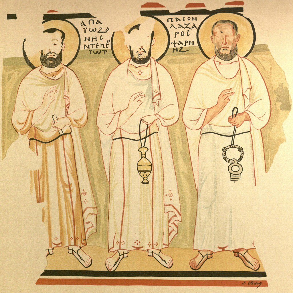 Portraits of Anoup, Brother Lazarus, and Abba John who is our father