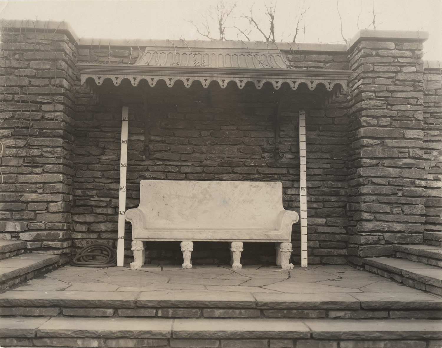 Fountain Terrace, Bench and baldachino, photographer unknown, 1926