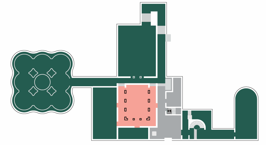 Map of the museum with the Courtyard gallery highlighted