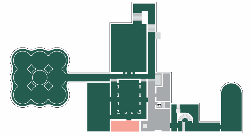 Map of the museum with the Textile gallery highlighted